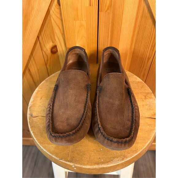 Frye Men\'s Driving Brown Suede Loafers Shoes sz 8 main image 4
